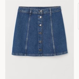 H&M Denim A-line Button skirt